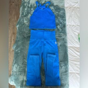 FP Movement by Free People Top & 7/8 Legging Workout set in blue